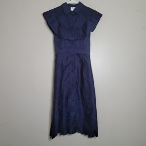 foxiedox Blue Floral Collar Dress